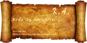 Krály Adrián névjegykártya